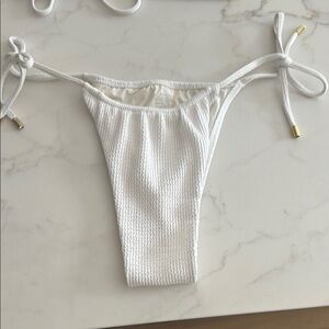 Monday Swim White Textured Bikini Bottom